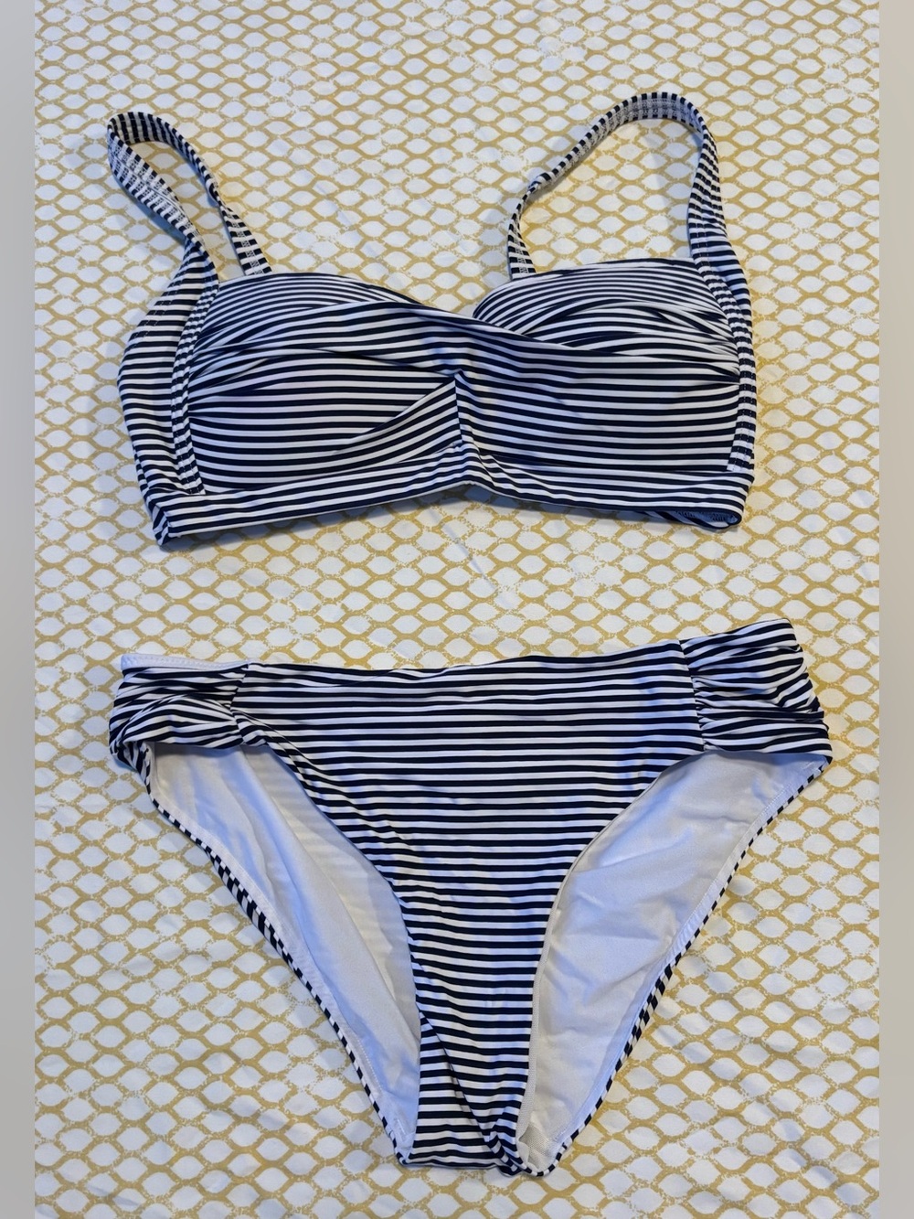 Niptuck Swim Striped Navy and White Bikini Swim Set